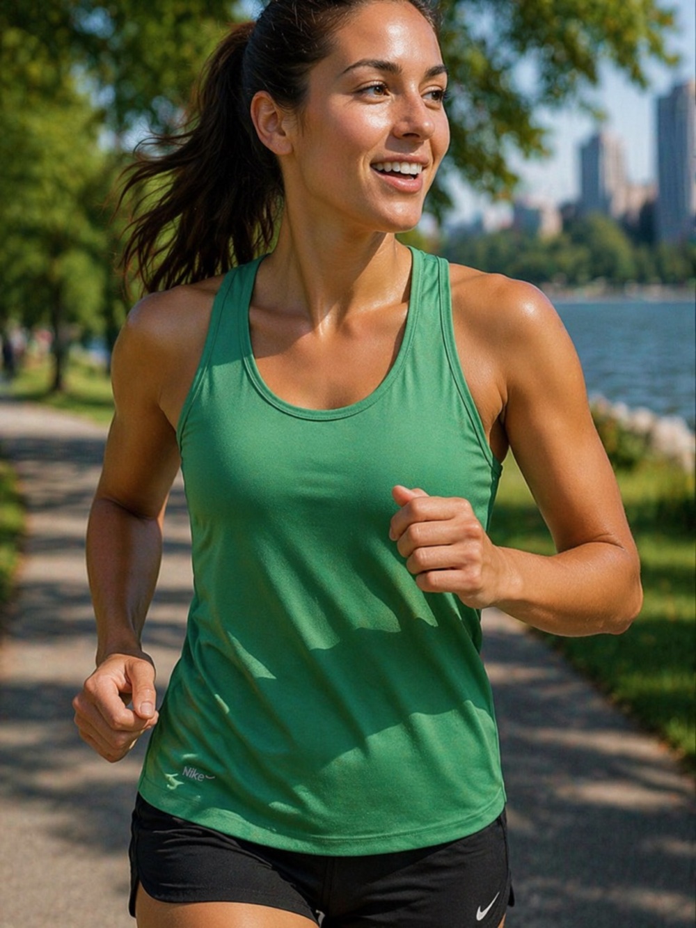 Nike Green Racerback Tank Top - Picture 1 of 8
